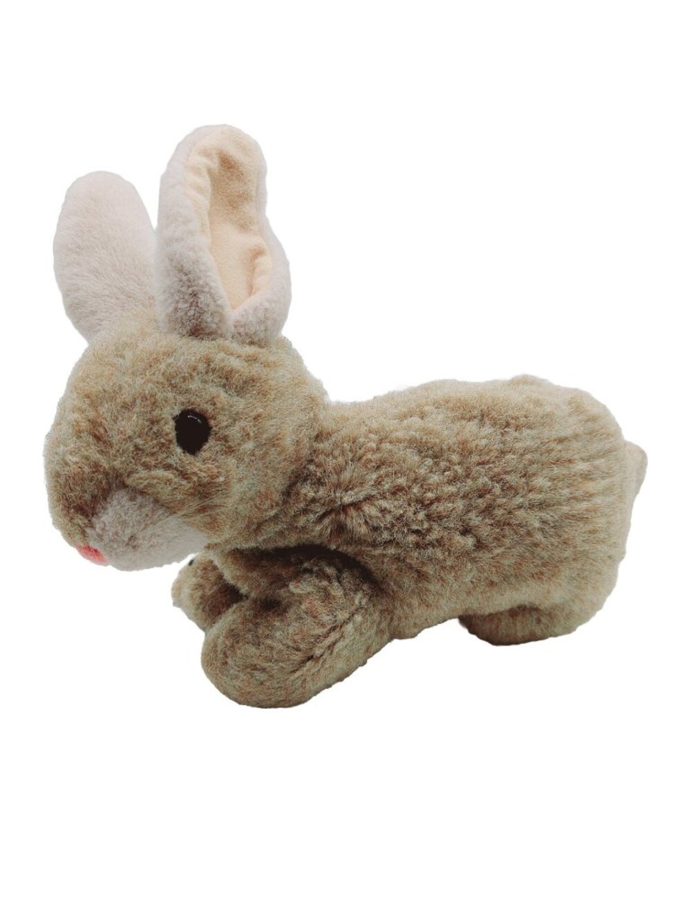 Ty Rabbit Plush Brown Beige Bunny Realistic Pink Nose Stuffed Animal 1997